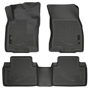 Nissan Rogue Floor Liners - Front + Second Row - Husky Liners - WeatherBeater - Black - 2014